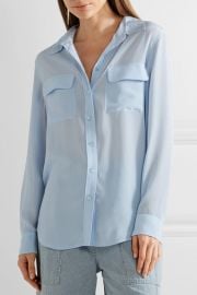 Slim Signature washed-silk shirt at Net A Porter